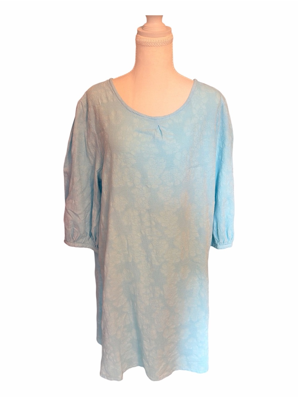 Bryn Walker Lucien Dress NWT Medium Powder Blue Textured Floral Made USA